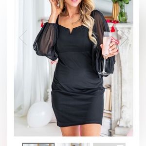 Pink lily black dress